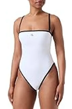 Calvin Klein Bandeau-badpak voor dames met afneembare bandjes, , XS