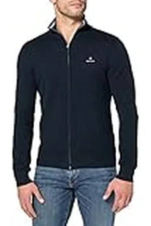 GANT Heren Cotton Pique Zip Cardigan Pullover, , XXL
