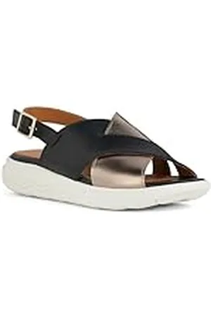 Geox Dames D SPHERICA EC5 C Sport Sandaal, Black/Leather, 35 EU, , 35 EU