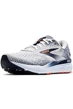 Brooks Ghost 16 Sneakers voor heren, wit/peatcoat/oranje, 47,5 EU, , 47.5 EU