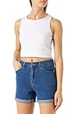 ONLY ONLLEGA Life HW MOM Box Shorts, Medium Blue Denim, XS