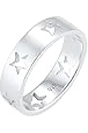 Elli Dames Ring Sterren Astro Cut Out Bandring 925 Sterling 0601220317, 52 EU, Facetgeslepen, Kristal