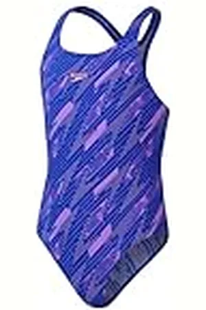 Speedo Hyperboom Allover Medalist Badpak voor meisjes, uit één stuk, chloorbestendig, sneldrogend badpak (pak van 1), , 5-6 jaar