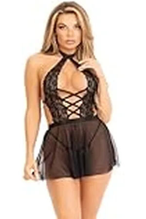 Leg Avenue Dames Halter babydoll with g-string, M