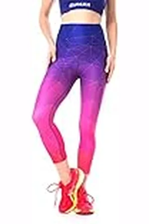 GIPARA FITNESS Gipara Giulia Sportlegging voor dames, met elastische band, broek voor training, yoga, buikcontrole, vochtregulatie, violet en roze, violet/roze, M
