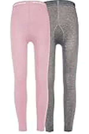 Ewers Set van 2 kinderleggings, effen, dubbelpak leggings van katoen voor meisjes, made in Europe, , 122/128 cm