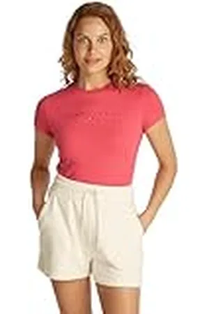 Tommy Hilfiger Dames TJW SLIM TONAL LINEAR TEE EXT S/S T-shirt, rood, S, , S