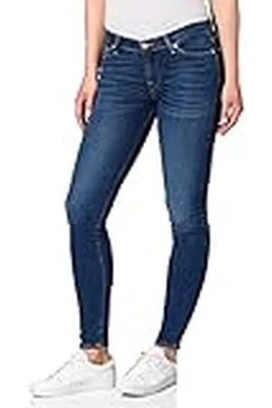 7 for all Mankind Dames The Skinny Mid Blue Jeans, , 29W x 30L