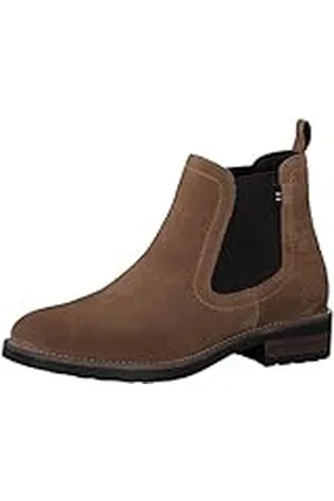 QS by s.Oliver Chelsea Boots voor dames van leer met blokhak, , 38 EU
