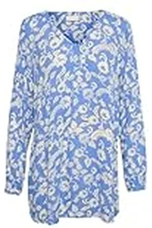 Kaffe Dames Tunic Lange Mouwen V-hals Casual Fit Bedrukte Below Hip Lengte Dames, , 36