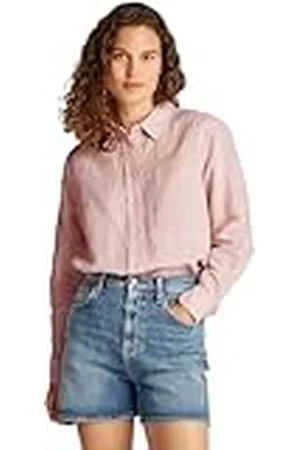 Tommy Hilfiger Dames TJW RLX LINNEN SHIRT L/S Shirt, roze, XL, , XL