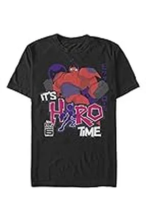 Disney Big Hero 6 Series - Hero Time Baymax Unisex Crew neck T-Shirt Black S