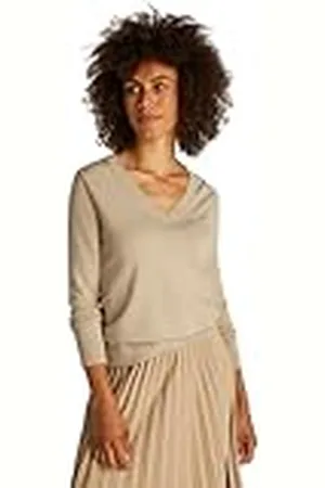 Tommy Hilfiger Dames CO JERSEY STITCH V-NK SWEATER WW0WW40098, kaki, XS, , XS