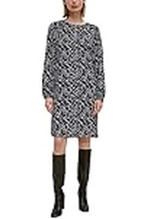 Comma, Dames midi-jurk met allover-patroon, , 40