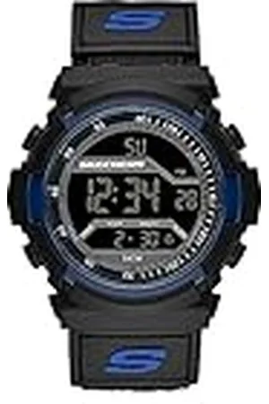 Skechers Horloge voor heren, Digitaal uurwerk met siliconen, polyurethaan, lederen of roestvrij stalen band, ,53MM