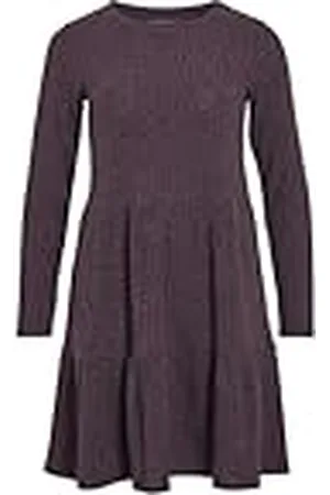 VILA Mini-jurk voor dames, lange mouwen, ronde hals, geribbelde stof, regular fit, herfst, winter, , S