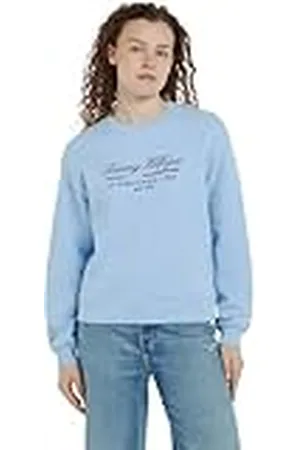 Tommy Hilfiger Dames MDRN REG SCRIPT C-NK SWTSHRT WW0WW43574, Pullover Sweatshirt, Blauw, L, , L