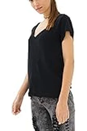 Trueprodigy Audrey t-shirt voor dames basic korte mouwen v-hals vrouwen casual vrije tijd top modieus shirt v-neck tee slim fit kleding, Kleur: , Maat:XS