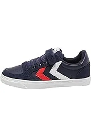 Hummel Slimmer Stadil Leather Low Jr Sneakers voor kinderen, uniseks, 204 495 766, 37 EU