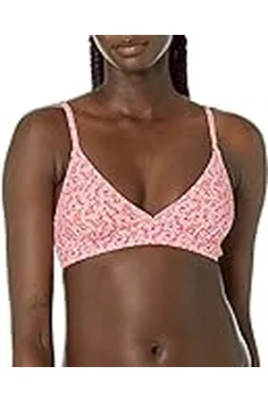 Amazon Dames lichte ondersteuning klassieke bikini badpak top, bleke perzik micro bloemen, XX-Large