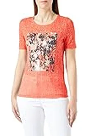 Gerry Weber Edition Dames 870093-44081 T-shirt, rood/oranje/ecru/wit print, 34, , 34