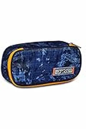 7 for all Mankind Pen houder voor school ROUND PLUS BIG - DEEPLY INDIGO - Etui met interne organizer, elastische lussen - stof 100% eco-materiaal, , Eén maat, klassiek