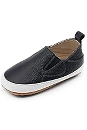 Dotty Fish Lederen baby casual schoenen. Baby jongens meisjes slip-on rubberen zool trainers. Eerste wandelaars. Antislip peuter schoenen (3-7 UK Child), , 3 UK Child
