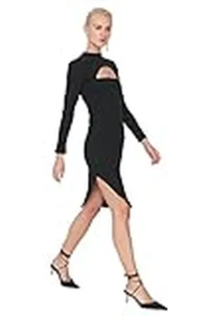 Trendyol Midi Bodycon getailleerde gebreide jurk voor dames, , M