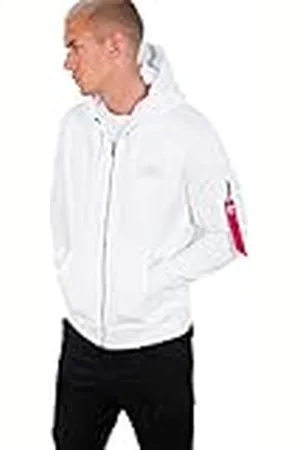 Alpha Industries Ritssluiting met rugprint Hoodie voor heren White