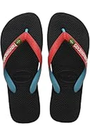 Havaianas Unisex Brasil Mix-teenslippers, zwart rood robijn, 3/4 VK
