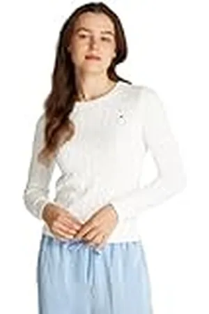Tommy Hilfiger Dames CO Cable VAR LS C-NK SWT WW0WW45207 Pullover Sweater, Wit, M, , M