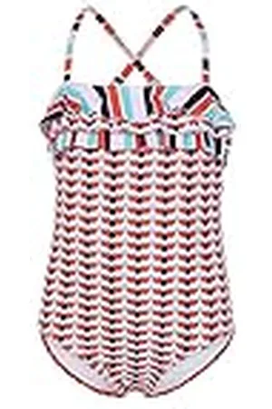 Fashy Meisjesbadpak met ruches, -lichtblauw, roze, , 98 cm