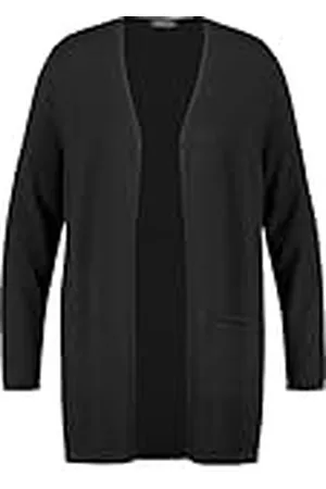 Samoon Lange cardigan met lange mouwen voor dames, gebreide cardigan effen, , 44/Grote maat