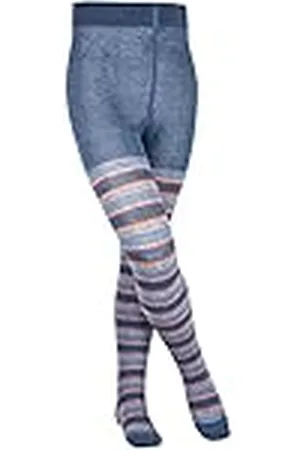 Falke Unisex Kinderen Mixed Stripe panty katoen zwart blauw vele andere kleuren versterkte kinderpanty met patroon ondoorzichtig katoenen panty bont met strepen 1 stuk, , 80/92 cm