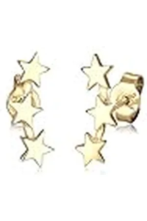 Elli Oorstekers voor dames, 925 sterling zilver, verguld, Facetgeslepen, Geen edelsteen