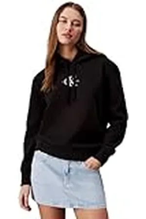 Calvin Klein Jeans Dames Monologo Regular Hoodie Pullover, ., XXS