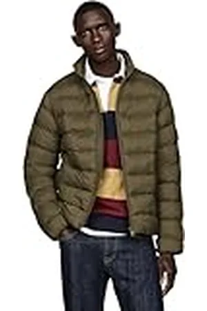 Tommy Hilfiger Heren MID GEWICHT STAND KRAAG JAS MW0MW37259, Puffer Jacket, Khaki, S, , S