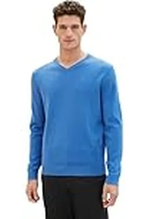 TOM TAILOR Gebreide trui met V-hals voor heren, , XL