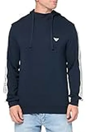 Emporio Armani Iconische Terry Trui met capuchon Lange Mouwen Marine, , S