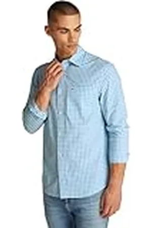 Tommy Hilfiger Heren TJM POPLIN geruit overhemd DM0DM21115 L/S shirt, blauw (Sugarplum Blue), M, , M