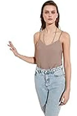 Trendyol Lichtbruine basic hangende blouse voor dames, , 42