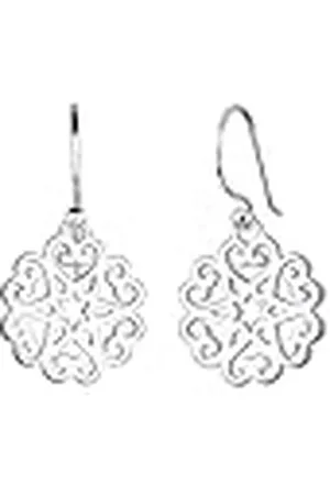 Elli Oorbellen ornament hart sterren bloemen 925 sterling , Rubber, Zonder