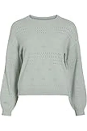 VILA Dames Viril L/S O-Neck Pointelle Knit Top-Noos, , XXL