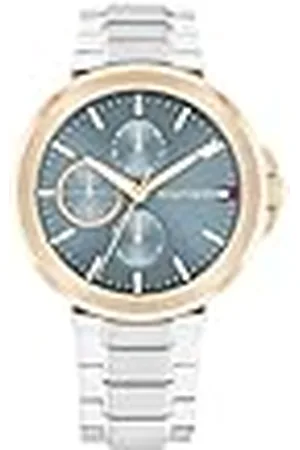 Tommy Hilfiger Analoog multifunctioneel kwartshorloge voor dames met zilveren roestvrijstalen armband - 1782754, , modern" of "elegant