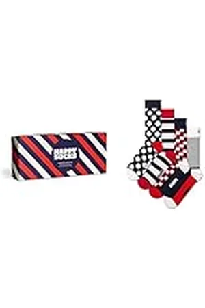 Happy Socks Kleurrijke en Leuke Sokken 4-Pack Classic Navy Socks Gift Set Maat 41-46