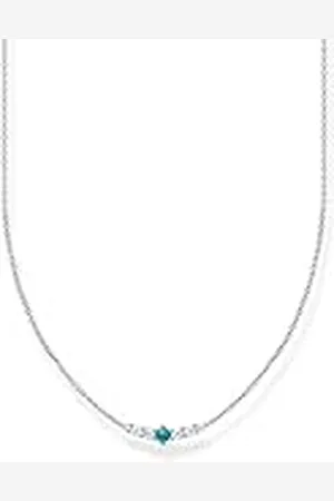 Thomas Sabo Damen Halskette mit Türkisen Stein 925er Sterlingsilber, Länge: 38cm - 42cm, KE2093-405-17-L42V