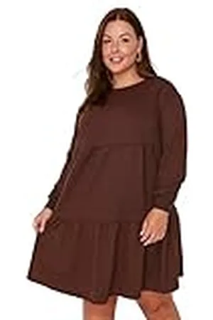 Trendyol Mini Bodycon Regular Plus Size Jurk Dames, , 4XL grote maten