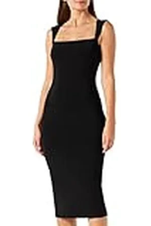 Pinko Astrid Z99_Black Limousine, neopreenjurk, vloeibaar, cocktailjurk, 36 dames