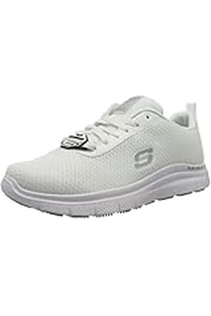 Skechers Flex Advantage Sr Bendon Sneakers voor heren, Witte Mesh Water- en Vlekafstotende behandelingen, 41.5 EU