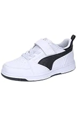 PUMA Rebound V6 Lo Ac+ Ps Sneakers voor kinderen, uniseks, Wit Zwart Zwart, 32 EU